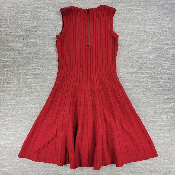 Nic + Zoe Red Knit Dress & Cardigan Set Size 2P Fit & Flare Ribbed Sweater 2pc - Picture 5 of 16